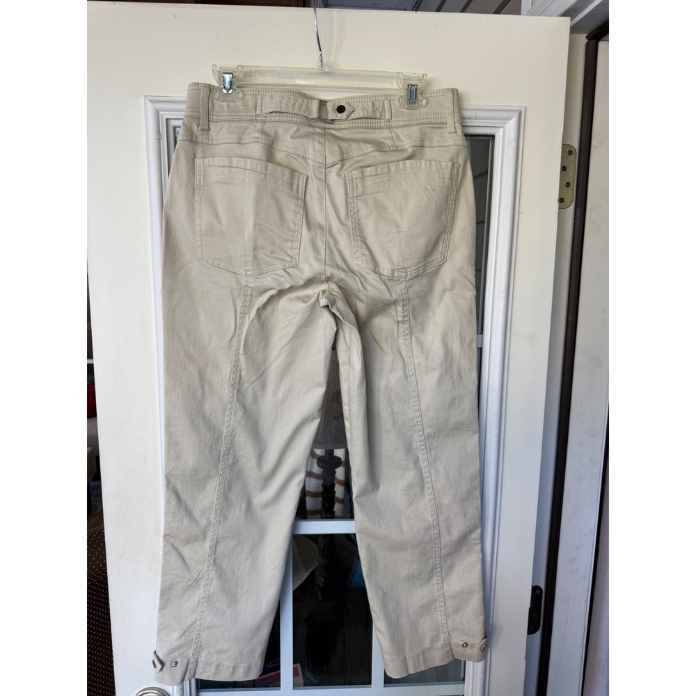 Democracy "Ab"solution High Rise Utility Tapered Leg cropped Pants sz 8 wm tan - Picture 3 of 6